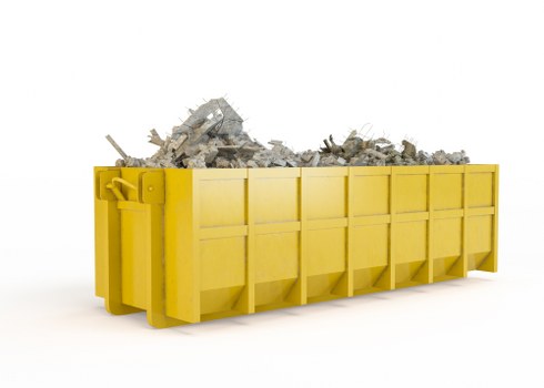 Public street with a licensed skip permitted by Richmond Upon Thames Council